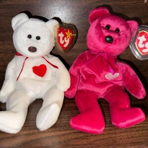 Ty Valentines Day Beanie Baby - Valentino (1993) & Valentina (1999)
